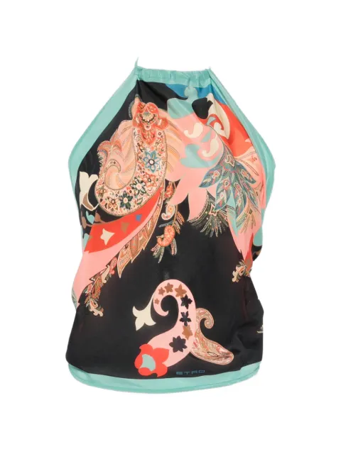 ETRO halterneck printed top