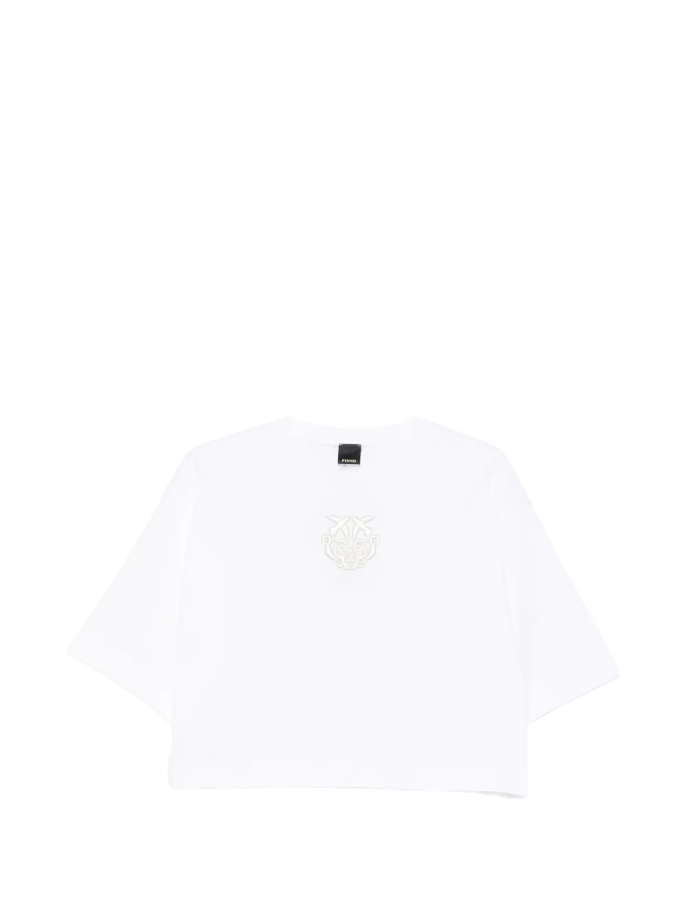 PINKO Borghetto embellished crop T-shirt - Weiß