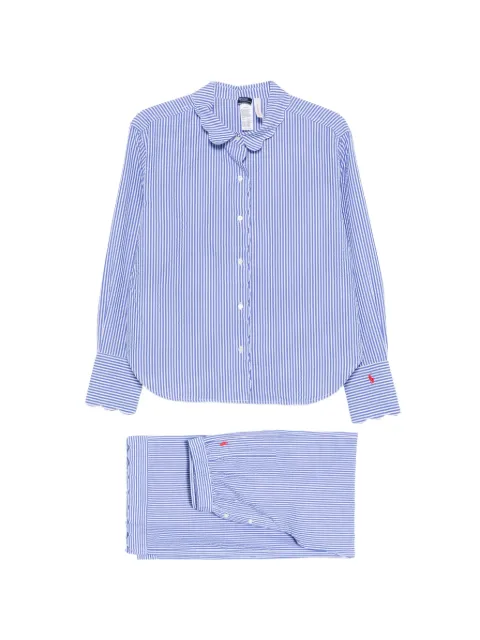 Polo Ralph Lauren scallop-trim striped pajama set
