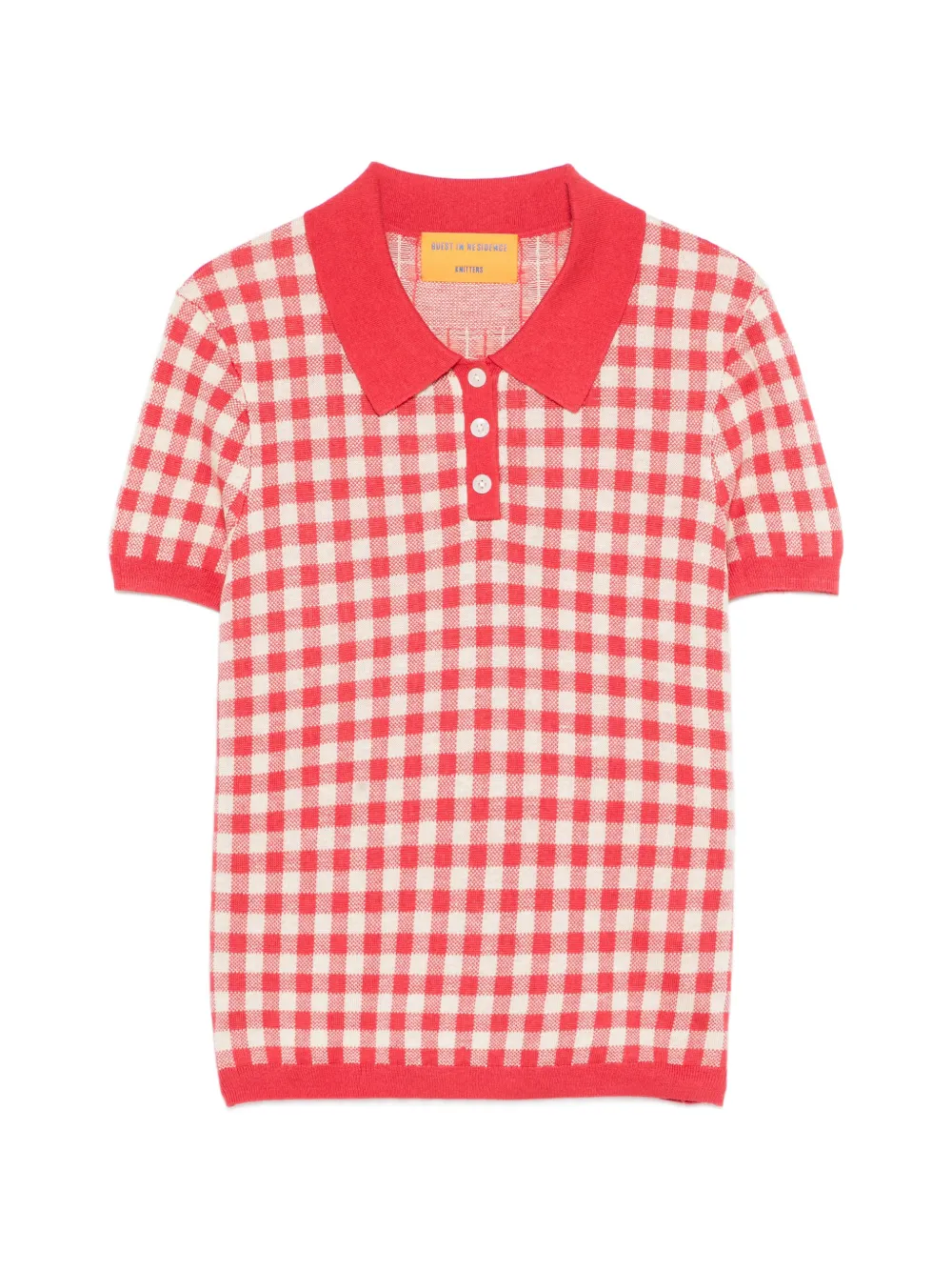 Guest In Residence Gingham short-sleeve top - Rot