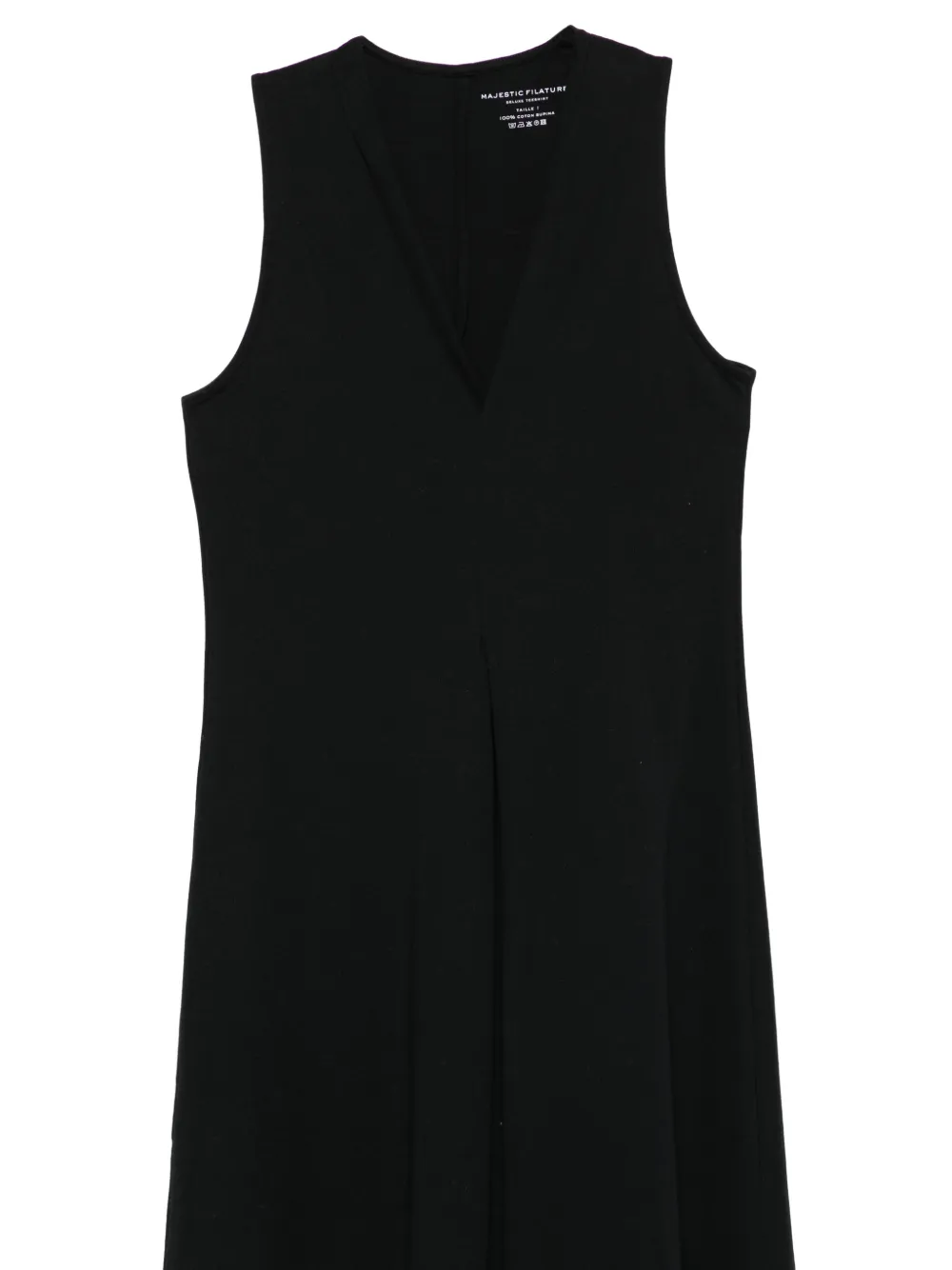 Majestic Filatures Midi-jurk met V-hals Zwart