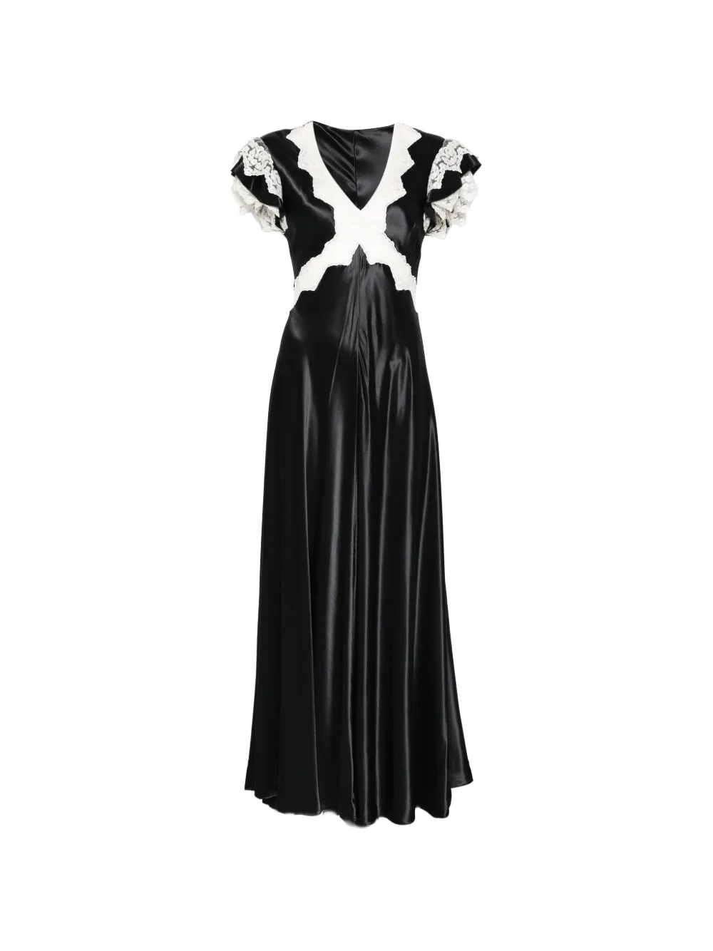 Alberta Ferretti Abito lungo con scollo a V - Nero