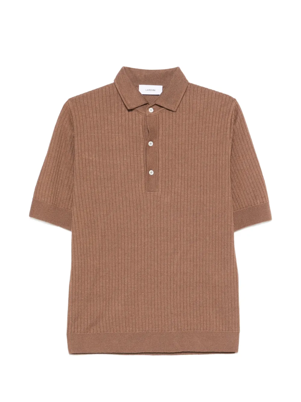 Lardini リブ ポロシャツ | ブラウン