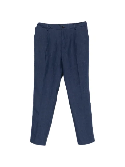 Entre Amis pleated slim-fit trousers