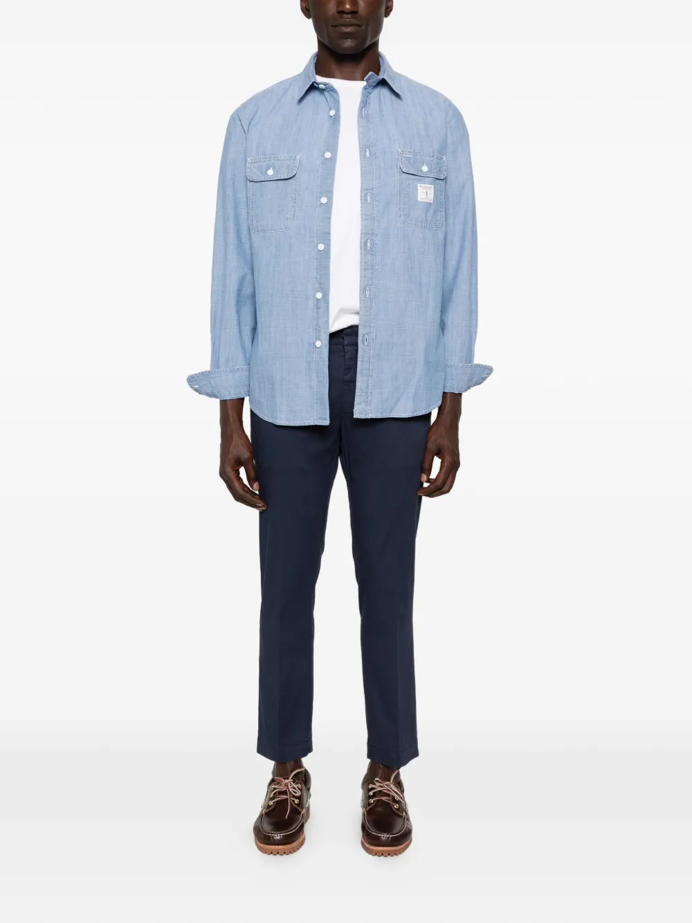 Entre Amis Broek met riemlussen Blauw