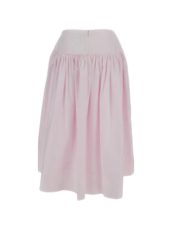 simone rocha フローラルペンシルスカート ピンク Simone Rocha Gathered Midi Skirt | Pink | FARFETCH