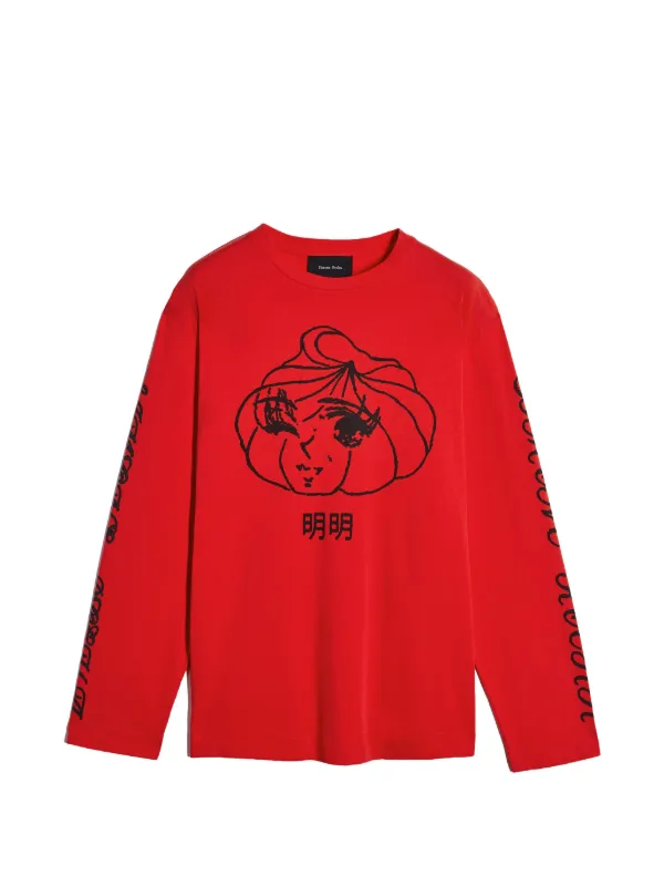 Simone Rocha logo-print T-shirt | Red | FARFETCH