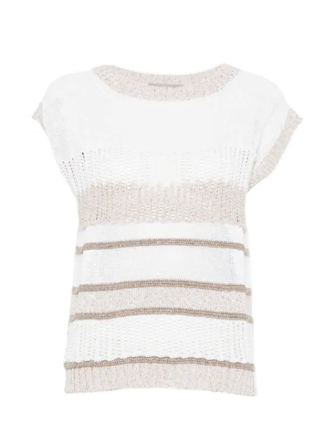 D.Exterior round-neck striped vest