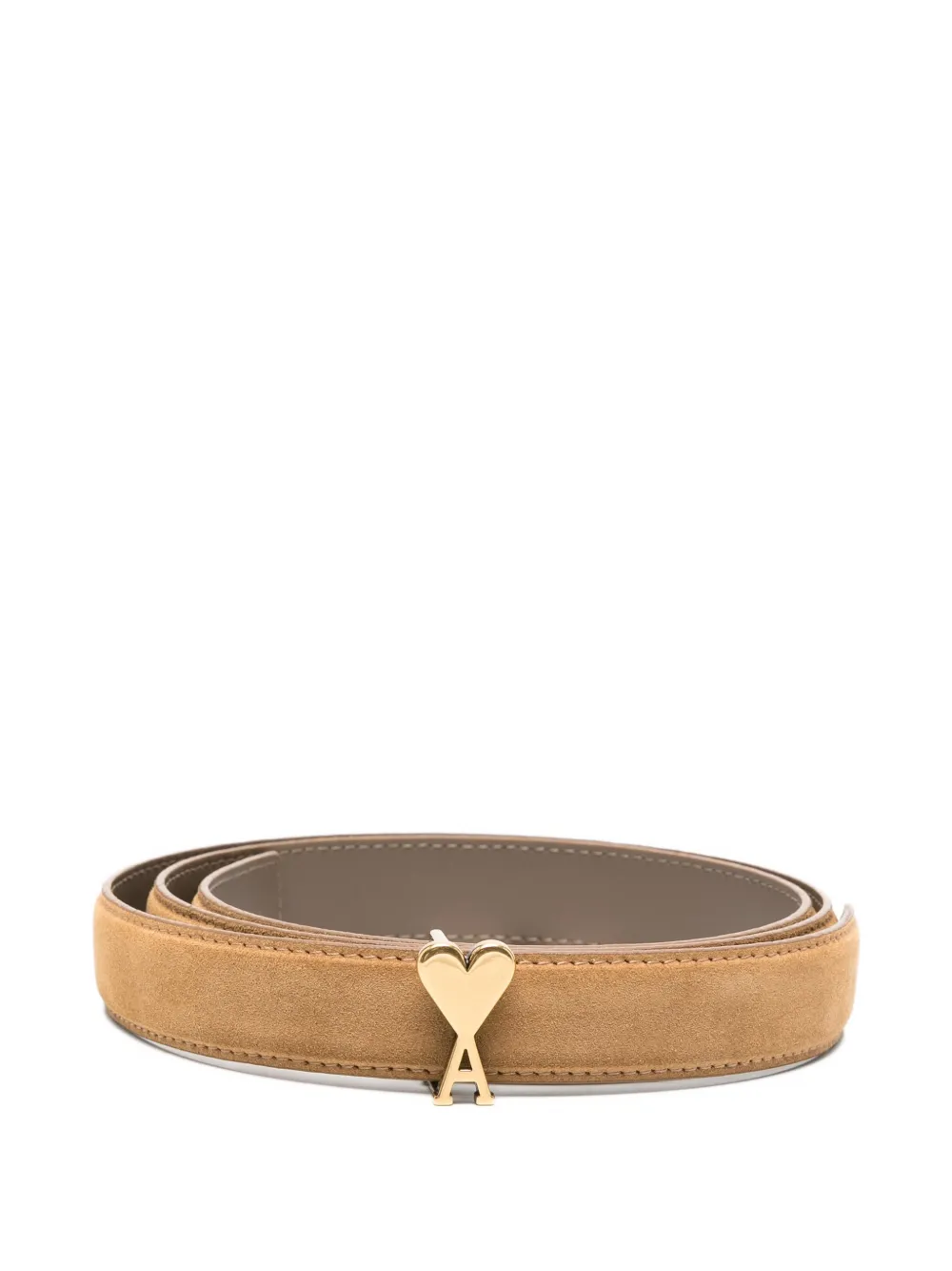 AMI Paris logo-plaque leather belt - Toni neutri