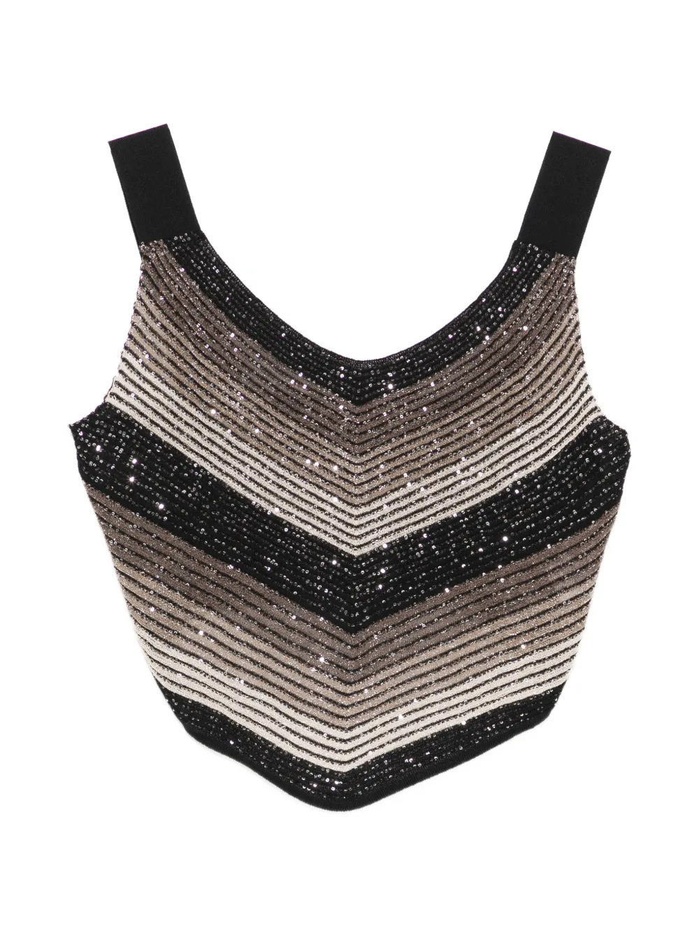 D.Exterior V-neck striped top - Nero