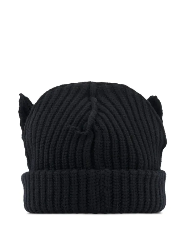 Charles Jeffrey Loverboy Chunky Ears Beanie Hat | Black | FARFETCH