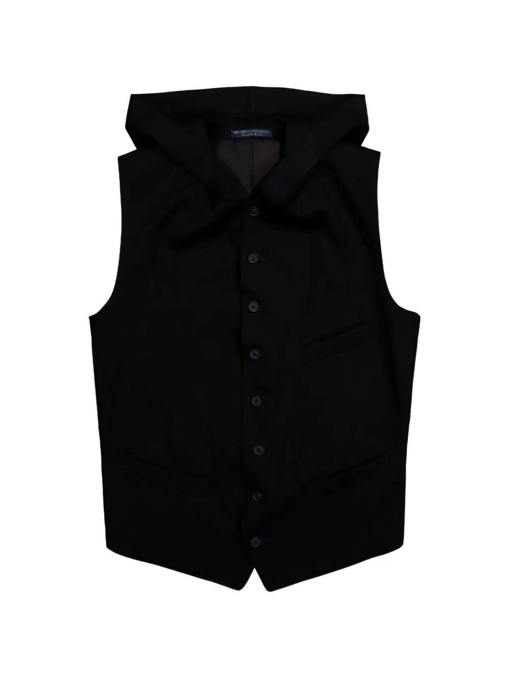 Yohji Yamamoto hooded button waistcoat - Black