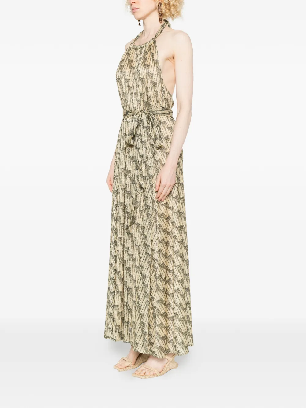 Ars Tie-Belt Maxi Dress