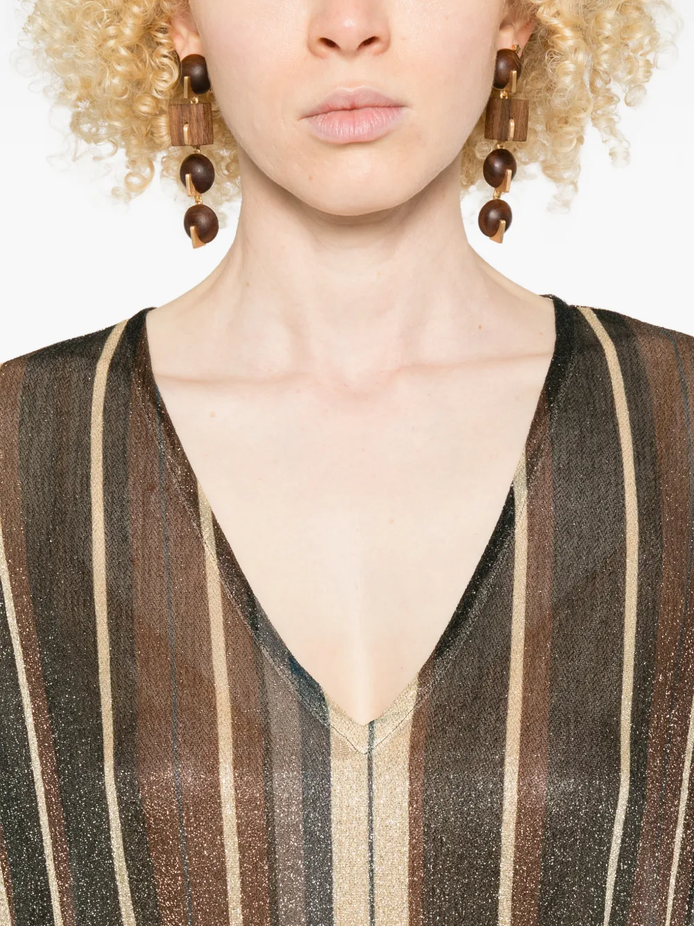 Zoe V-Neck Striped Maxi Dress