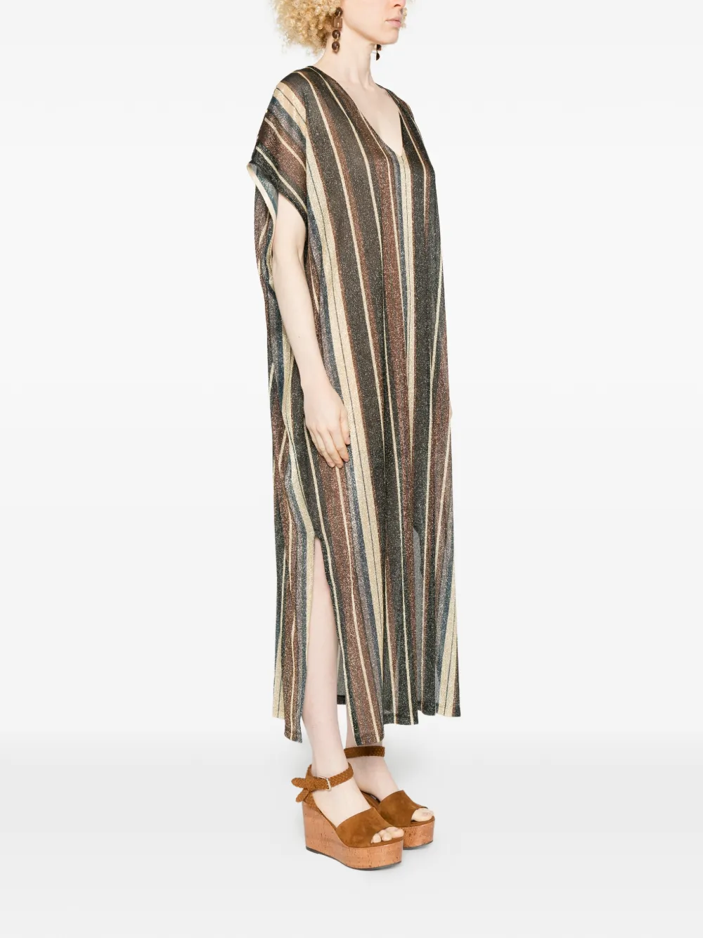Zoe V-Neck Striped Maxi Dress