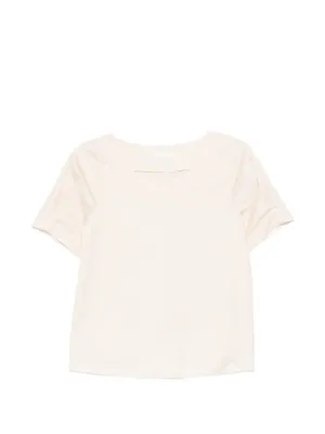 【LITKOVSKA】 WOMEN T-SHIRT COTTON T-SHIRT WITH SIDE CHIFFON STRIPES – Litkovska