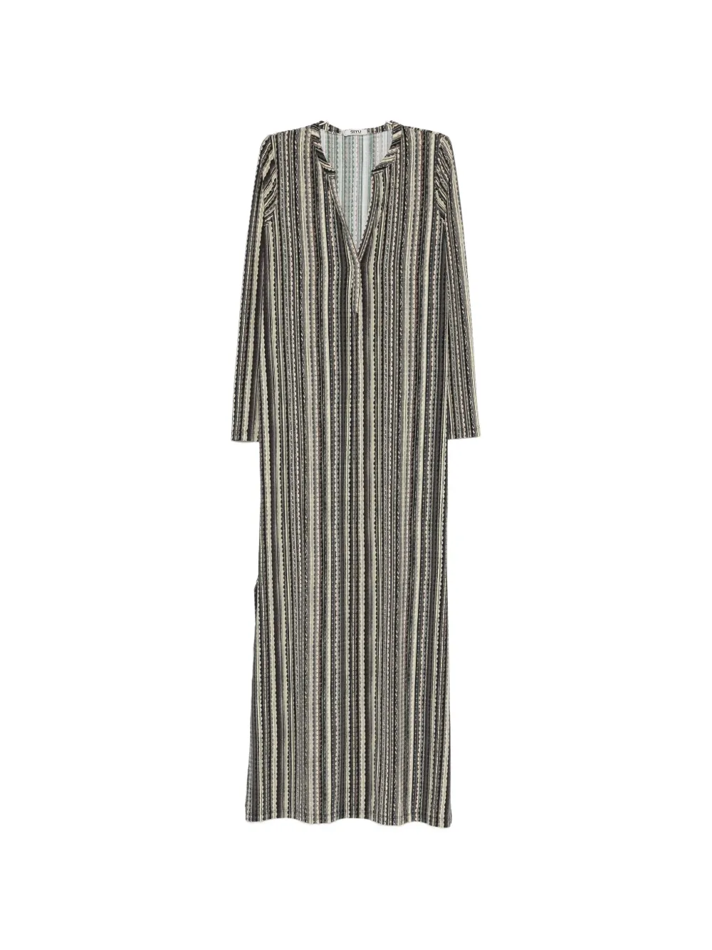 Siyu striped V-neck dress - Grigio