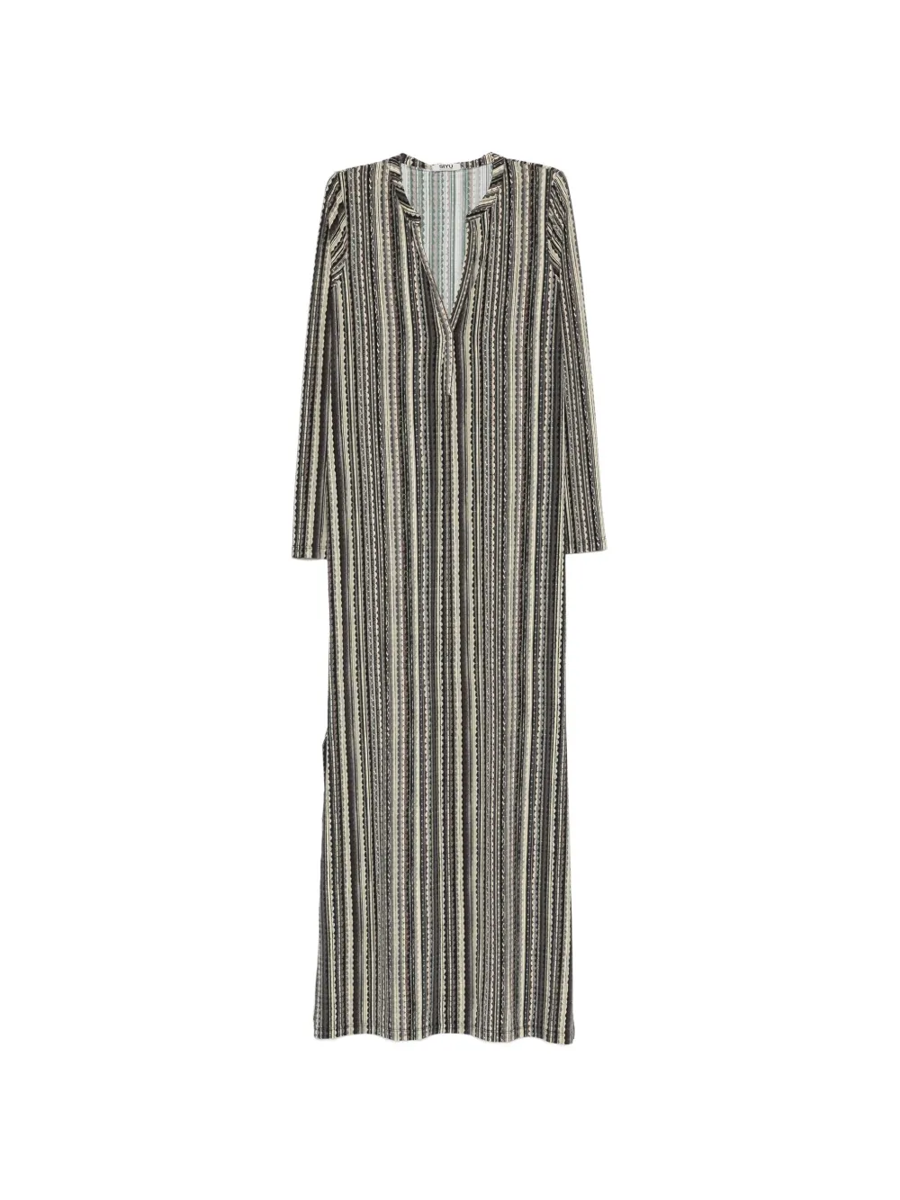 Siyu striped V-neck dress - Grigio