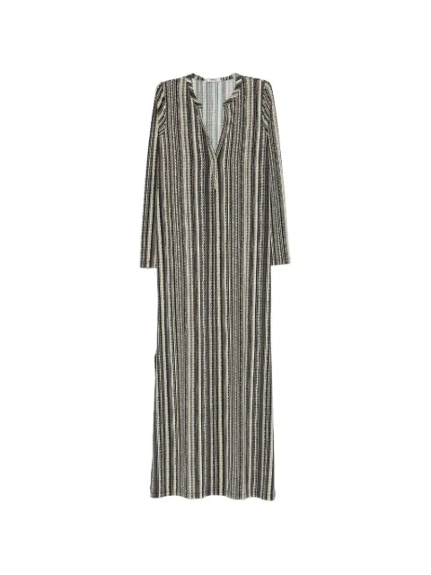 Siyu V领条纹连衣裙