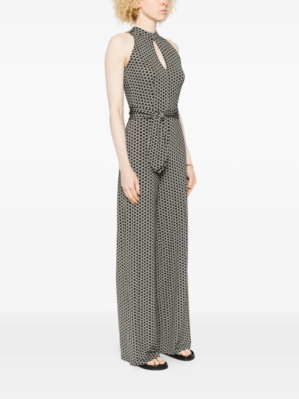  Siyu Geometric-print Jumpsuit - Black 