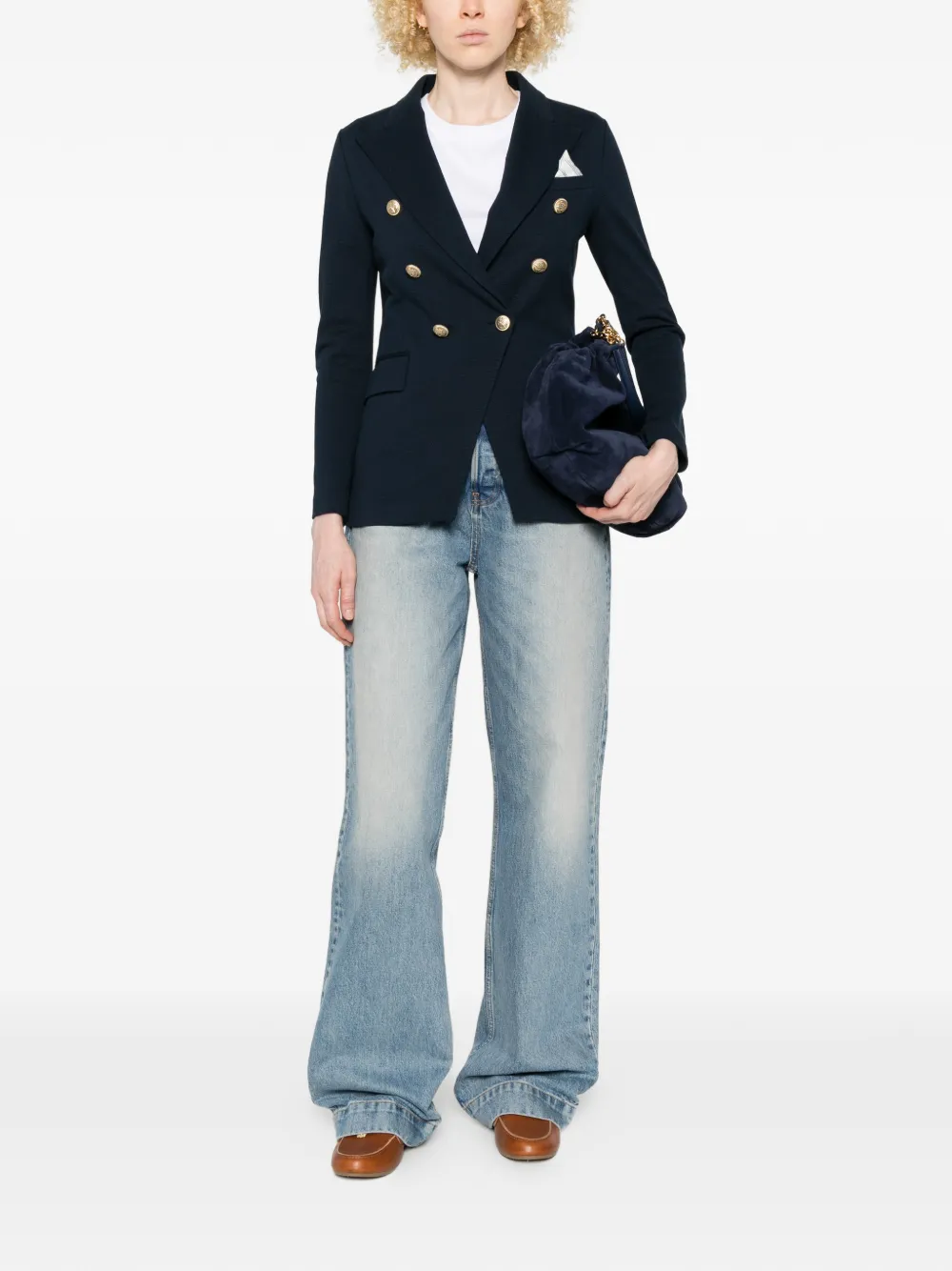  Circolo 1901 Double-breasted Blazer - Blue 