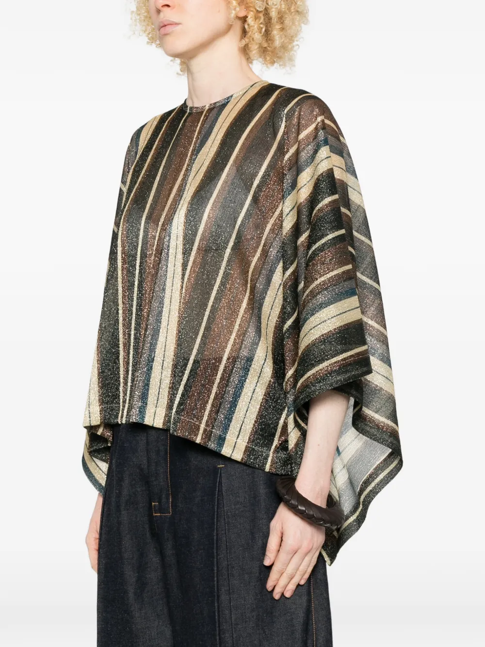  Siyu Zoe Striped-pattern Kaftan - Brown 