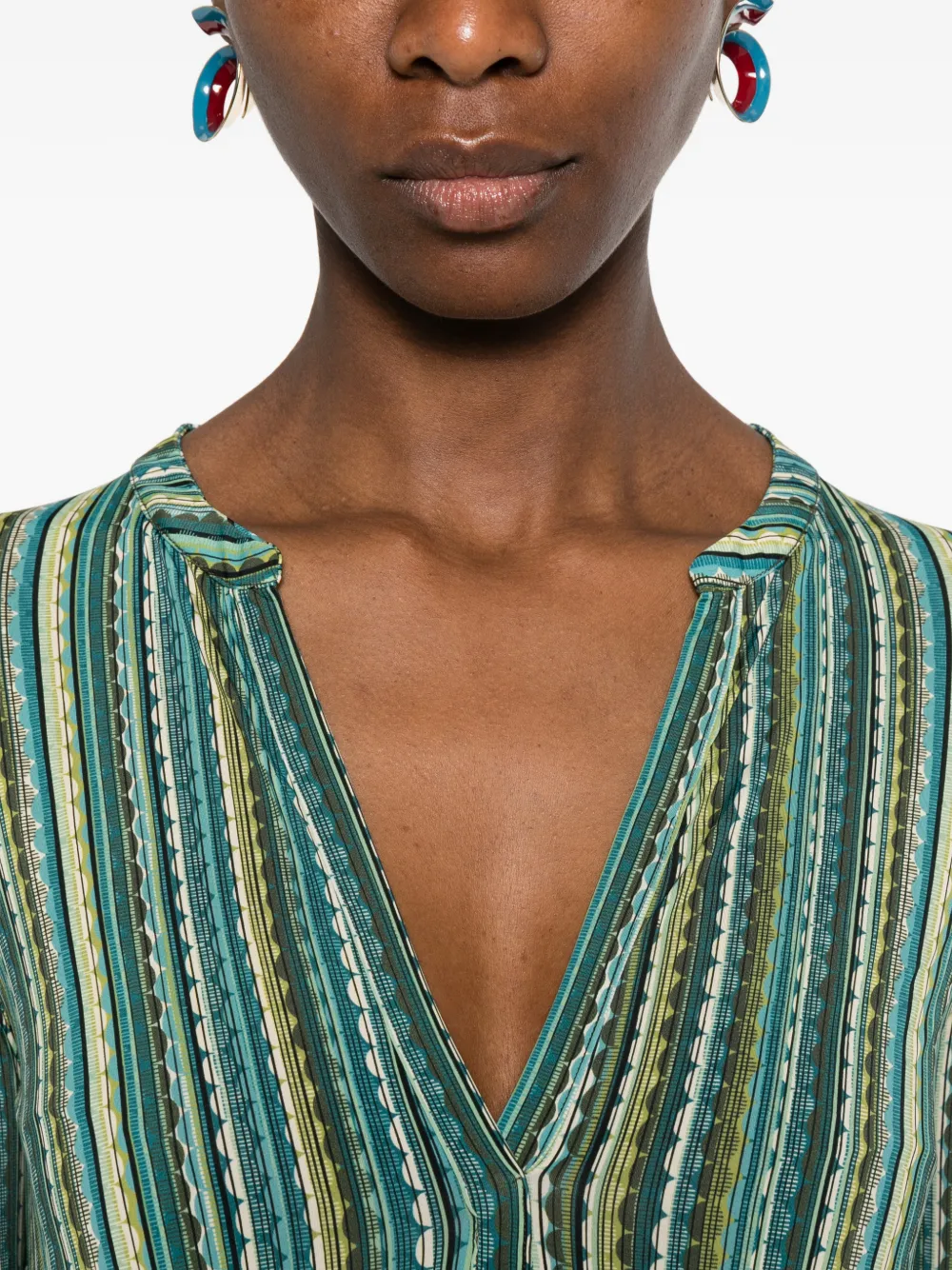 Baez V-Neck Striped Maxi Dress