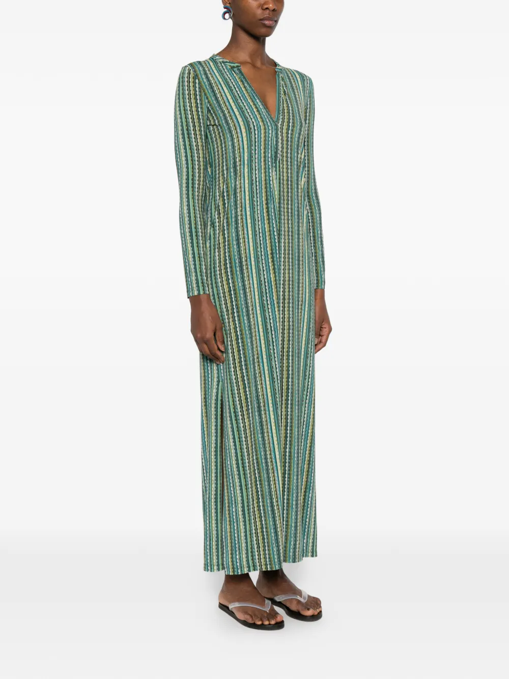 Baez V-Neck Striped Maxi Dress