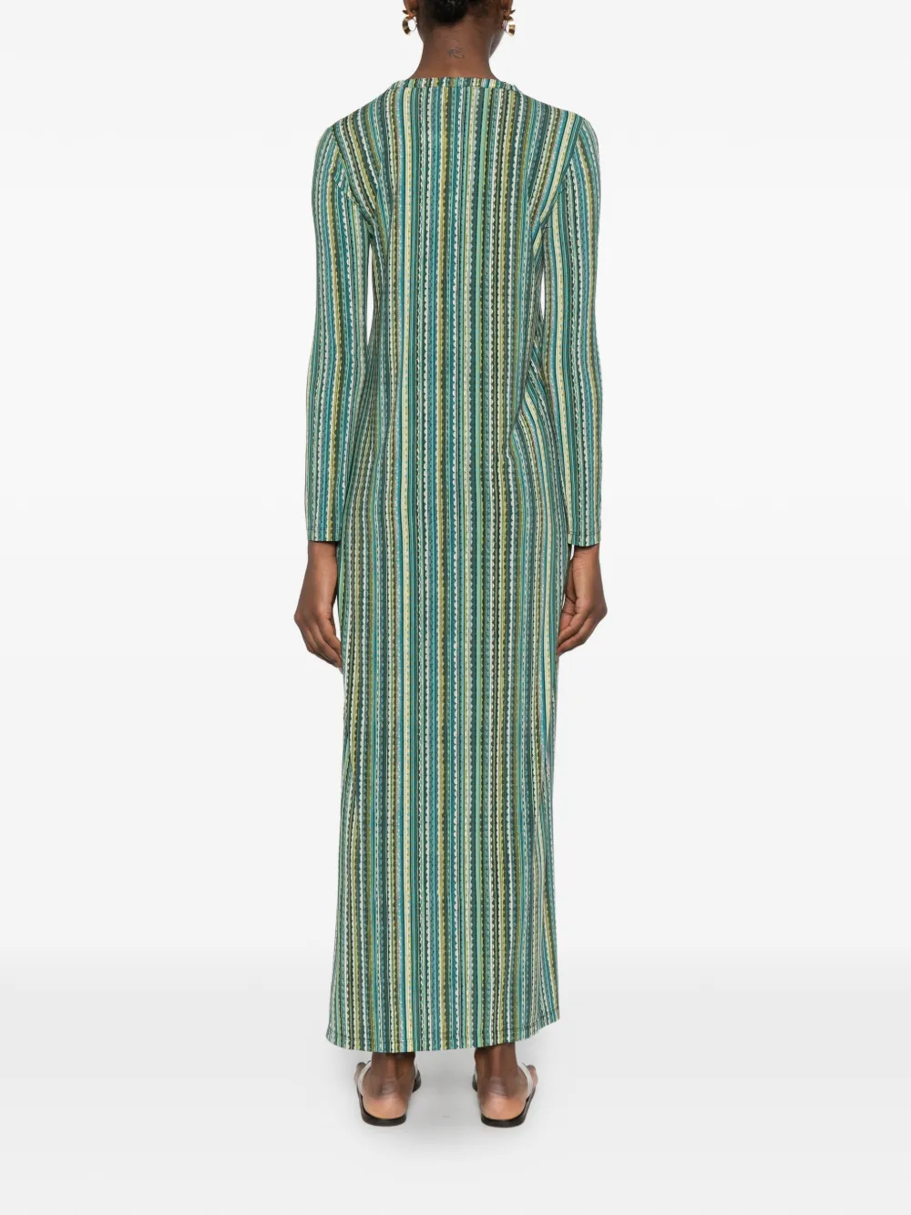 Baez V-Neck Striped Maxi Dress