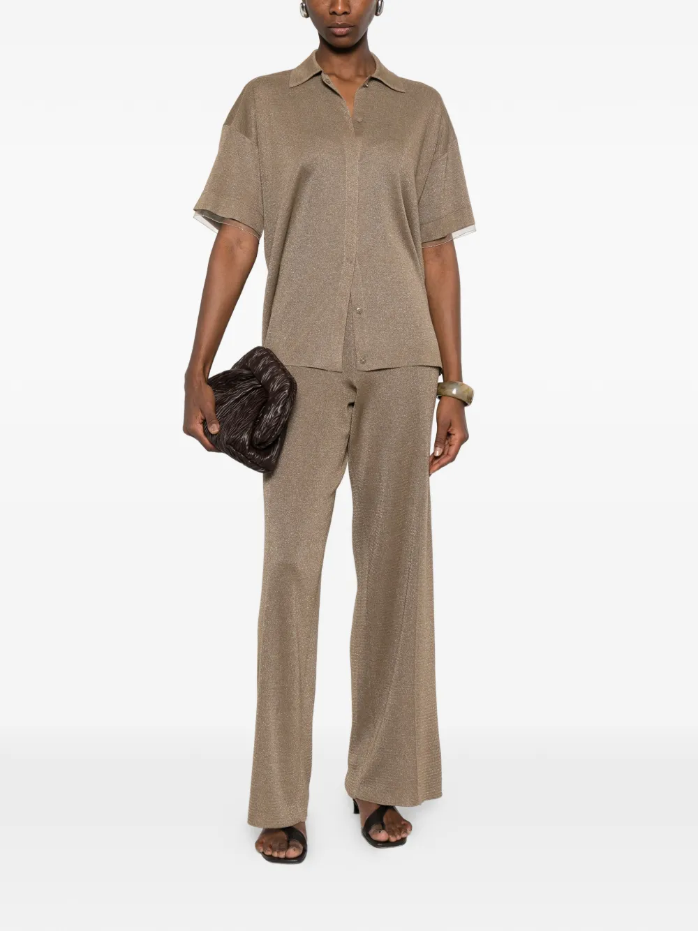 Fabiana Filippi Shirt met korte mouwen Bruin