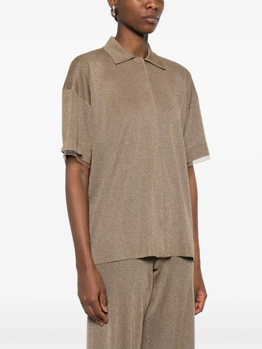 Fabiana Filippi Shirt met korte mouwen Bruin