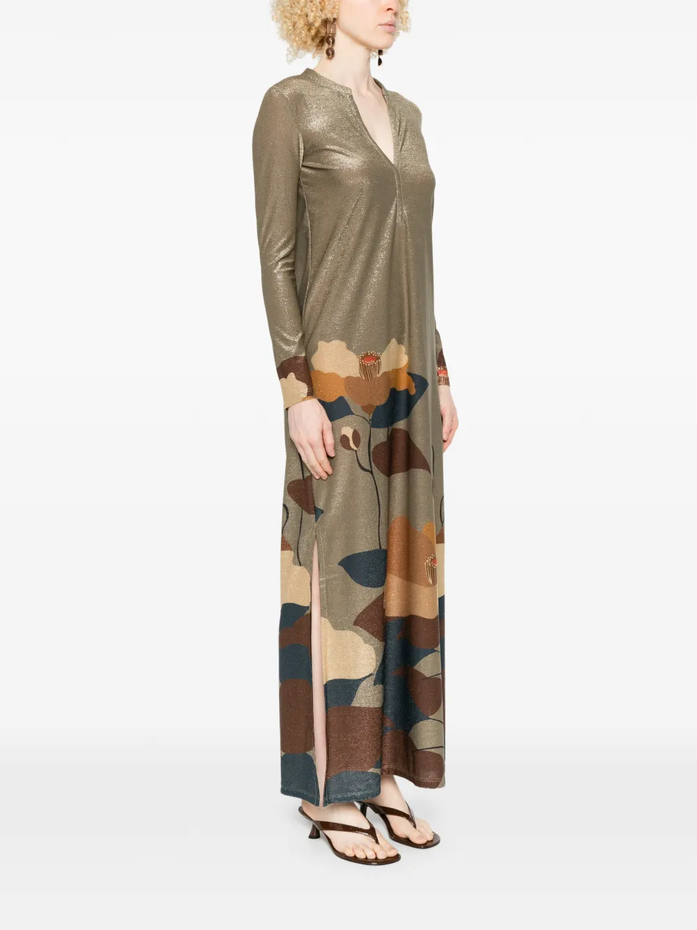  Siyu V-neck Maxi Dress - Neutrals 