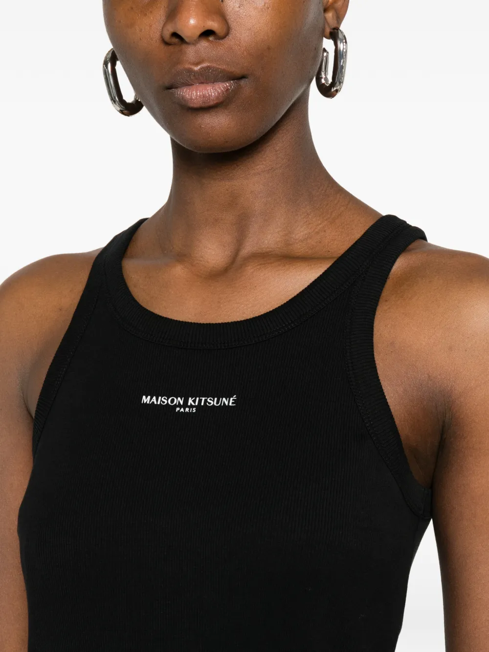 Maison Kitsuné Geribbelde jurk Zwart