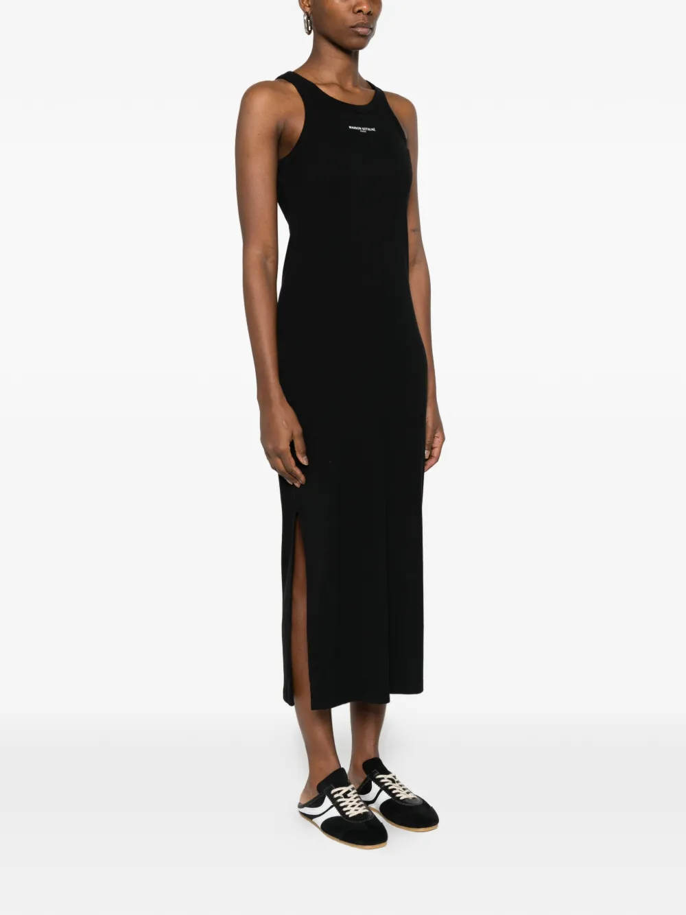 Maison Kitsuné Geribbelde jurk Zwart