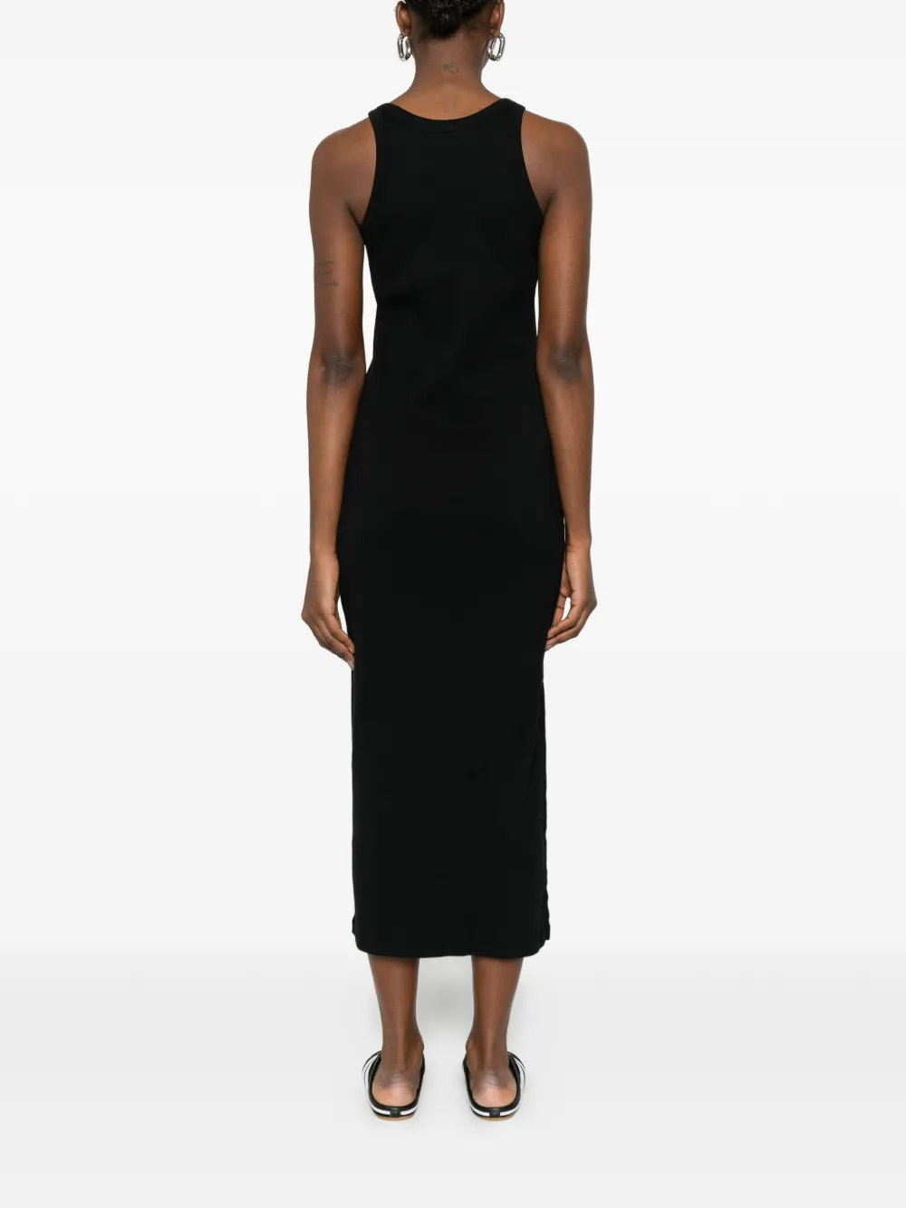 Maison Kitsuné Geribbelde jurk Zwart