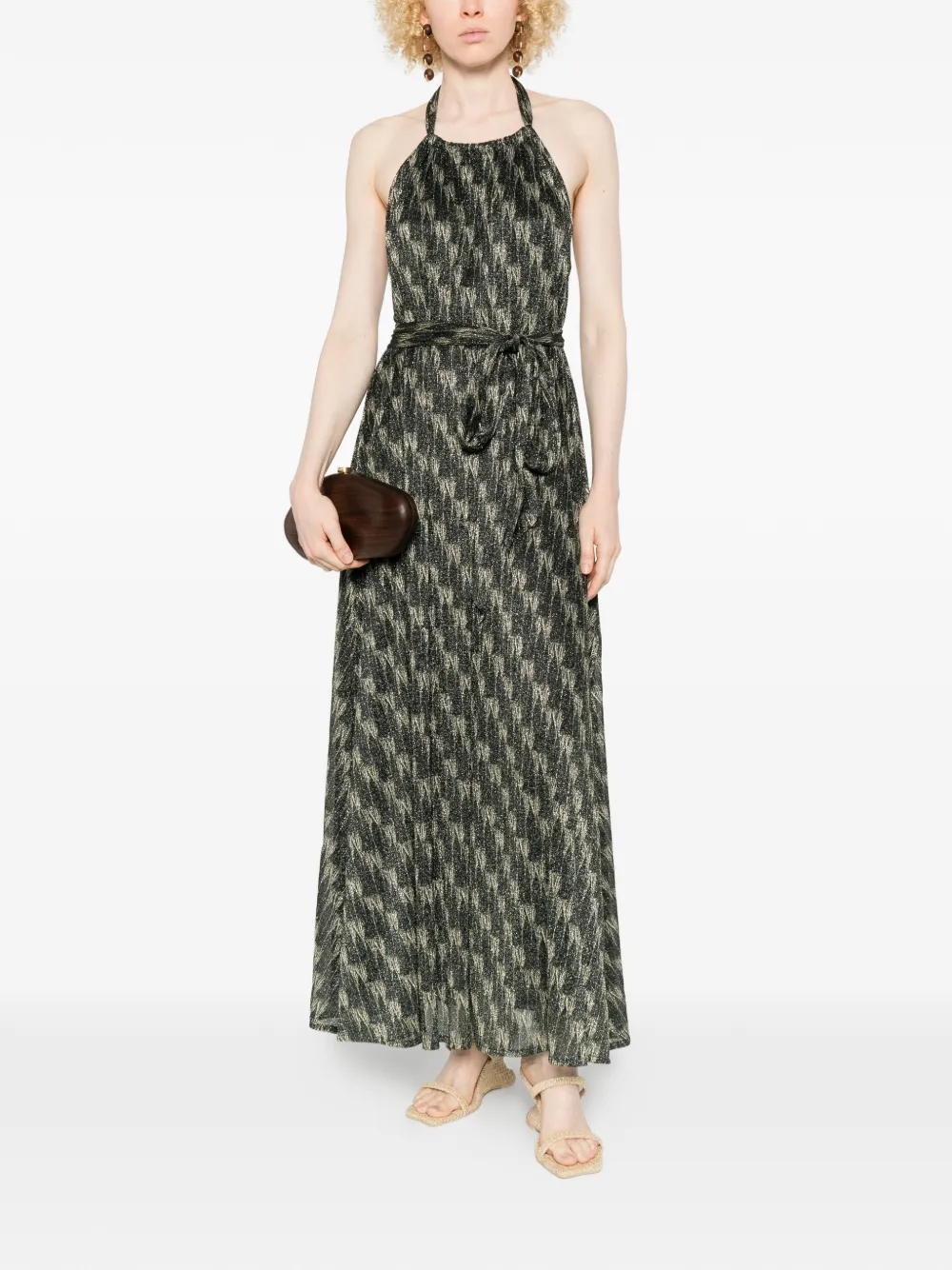  Siyu Ars Halterneck Maxi Dress - Green 