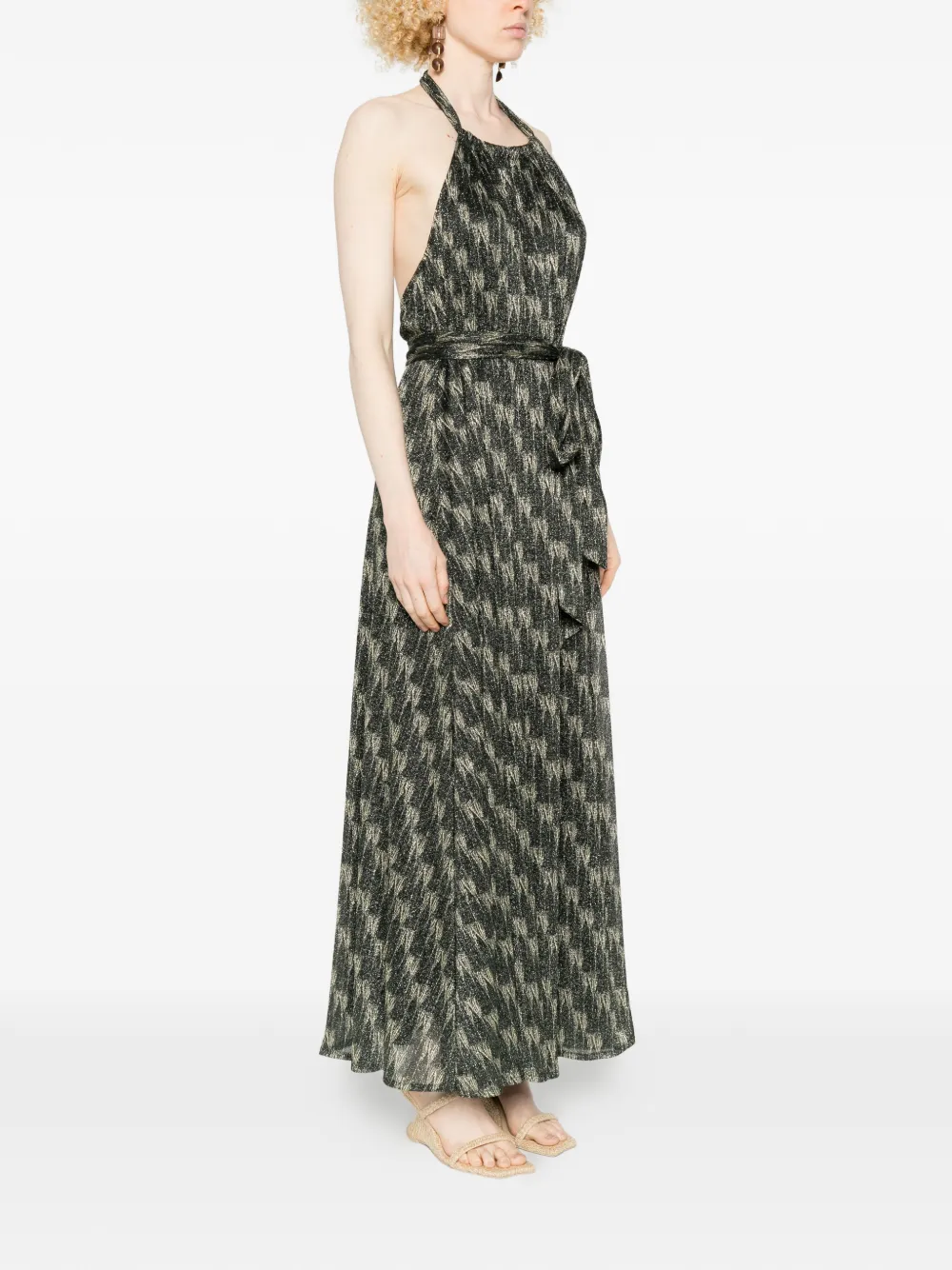  Siyu Ars Halterneck Maxi Dress - Green 
