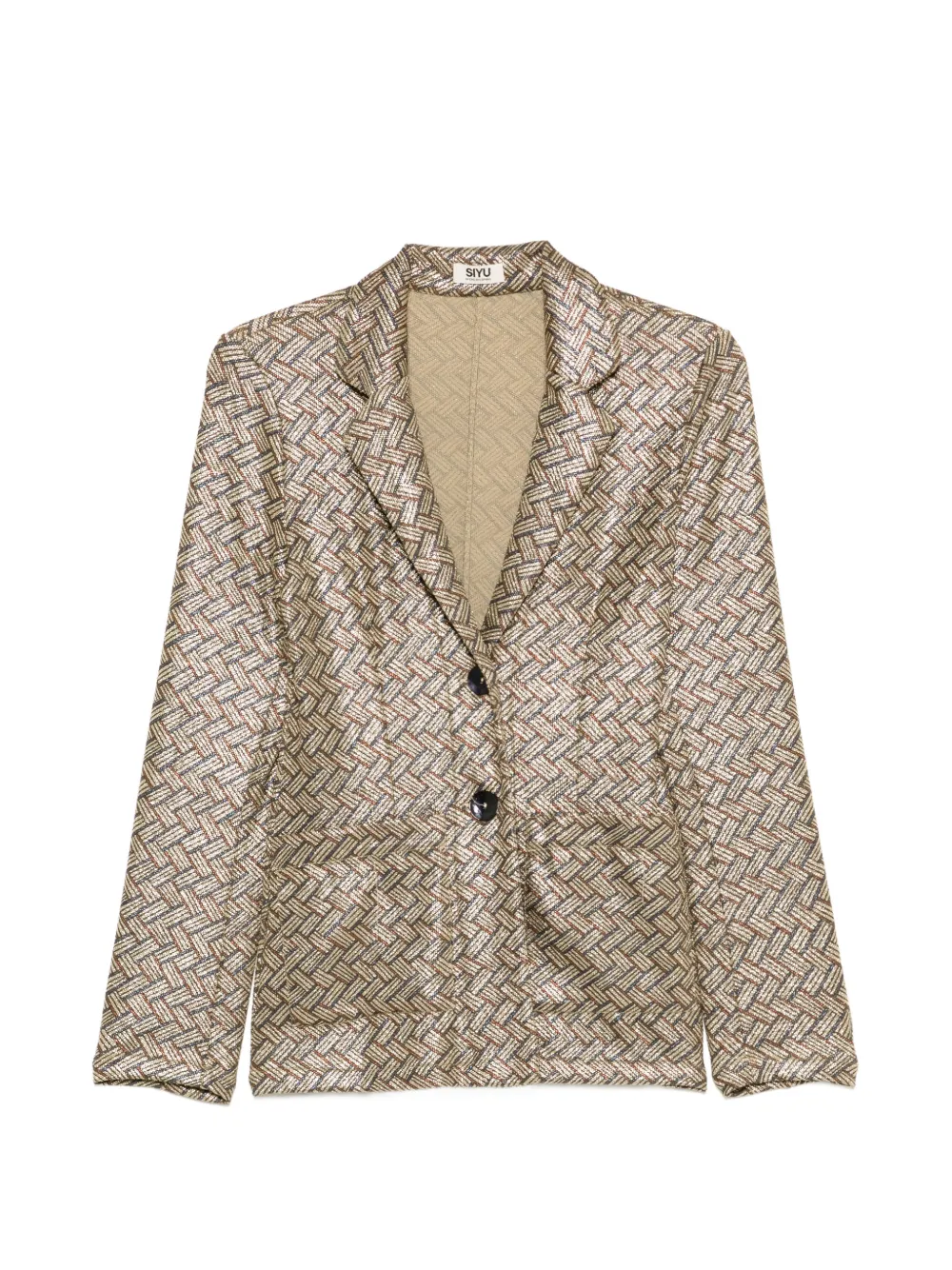 Siyu Tallis patterned button-fastening blazer - Silver