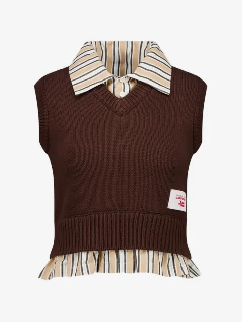 Charles Jeffrey Loverboy V-neck cropped vest shirt