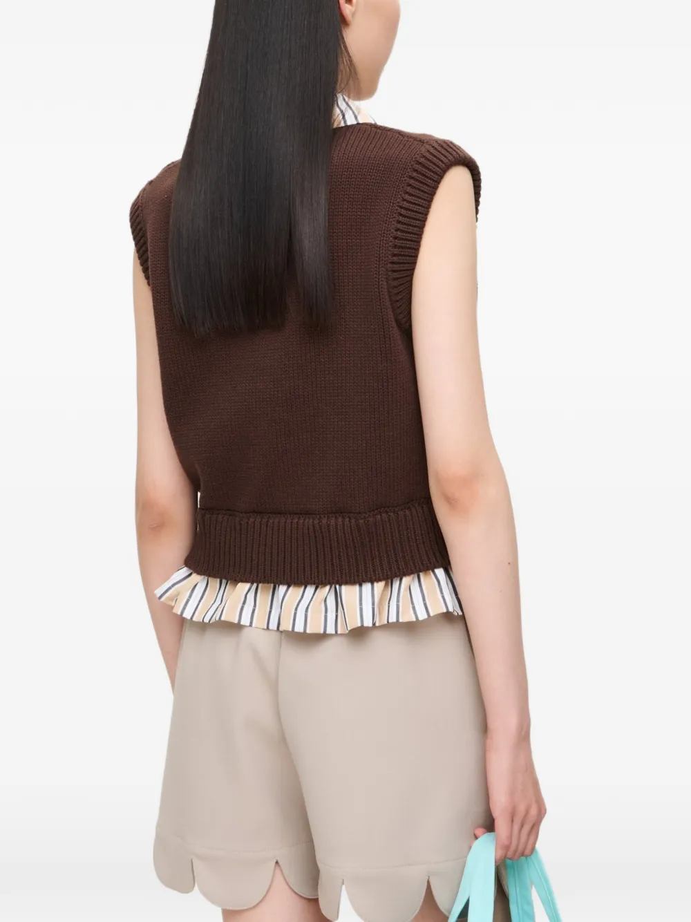 Charles Jeffrey Loverboy Cropped shirt met V-hals Bruin