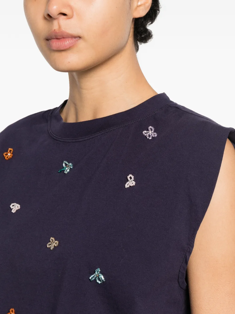 Forte T-shirt met borduurwerk Blauw