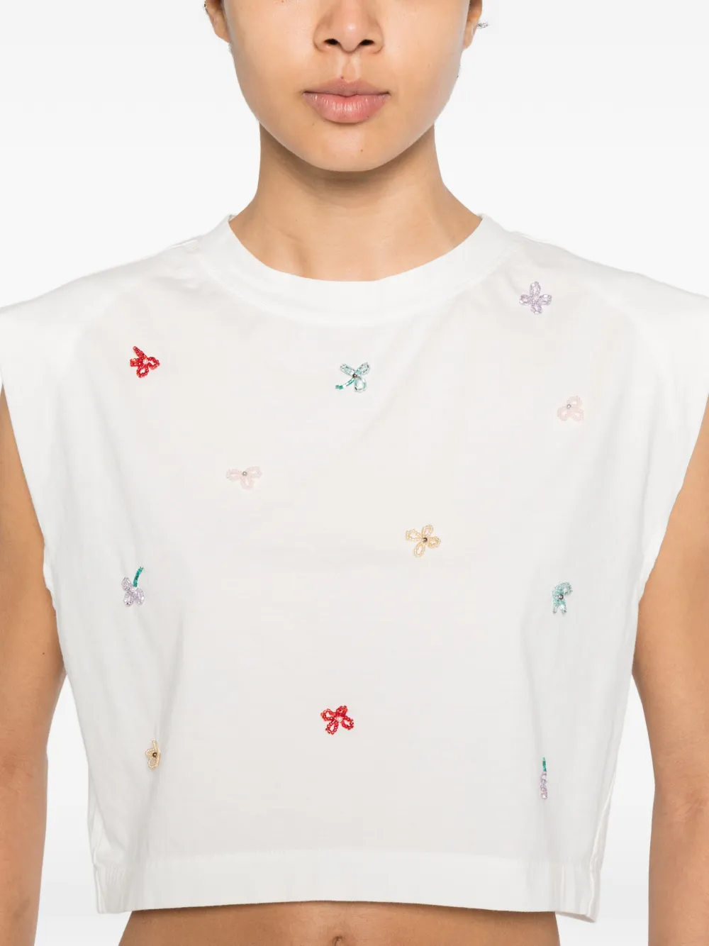 Forte T-shirt met borduurwerk Wit