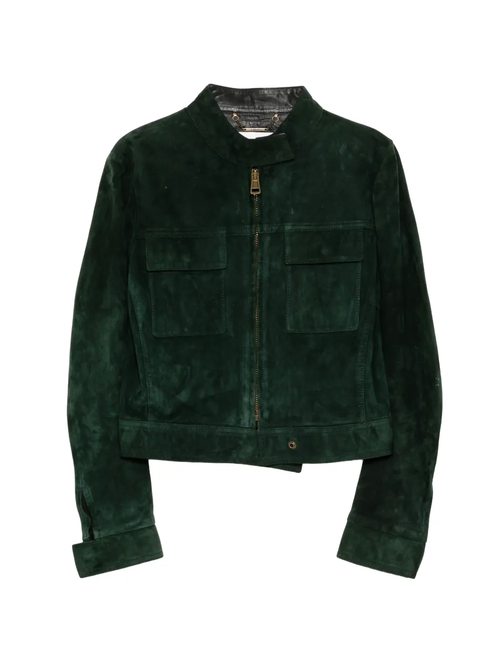 Chloé Pre-Owned suede biker jacket - Verde