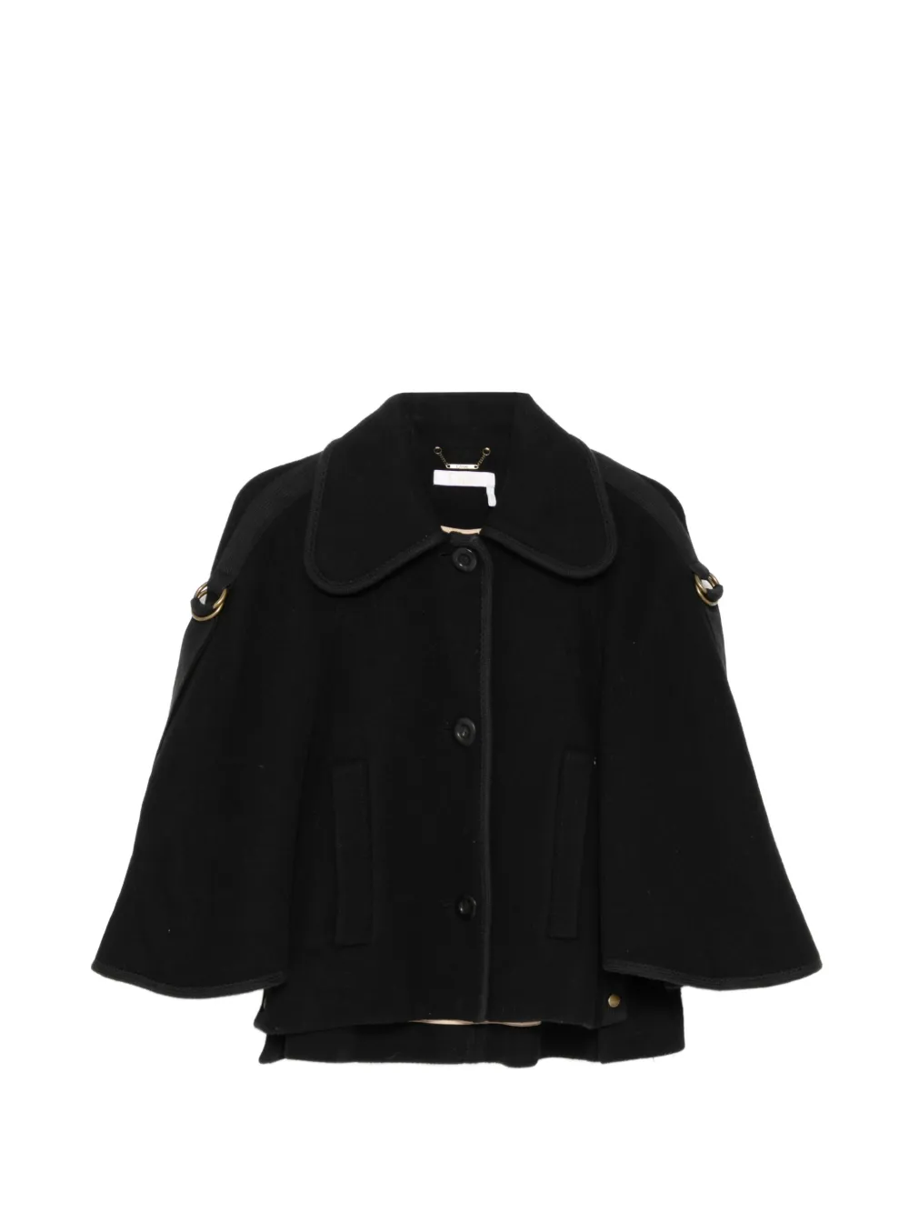 Chloé Pre-Owned cape-collar coat - Nero