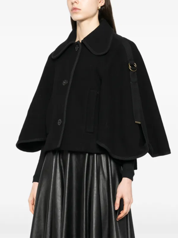 Chloé Pre-Owned cape-collar Coat | Black | FARFETCH