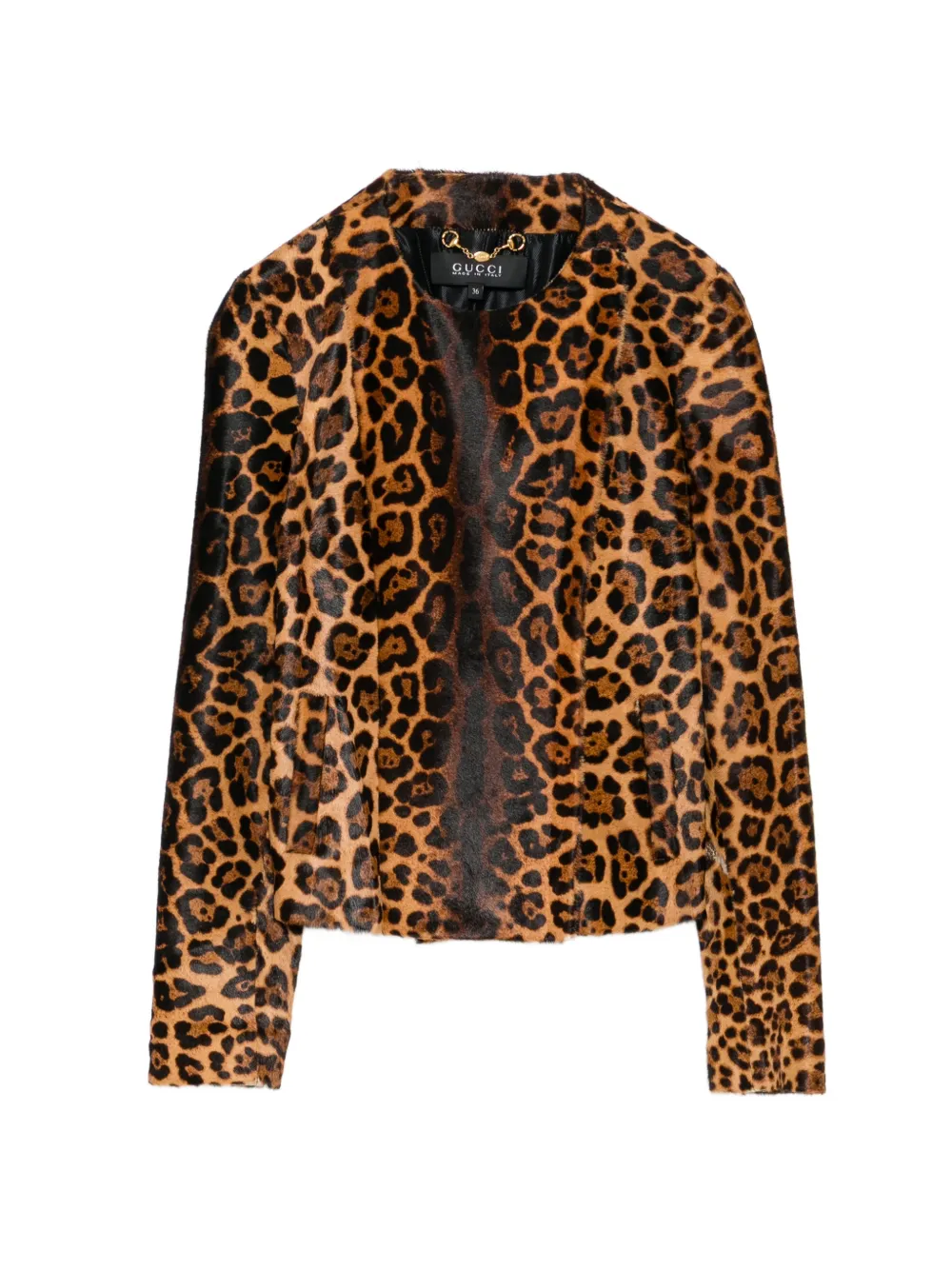 Gucci Pre-Owned ponyhair leopard print jacket - Toni neutri