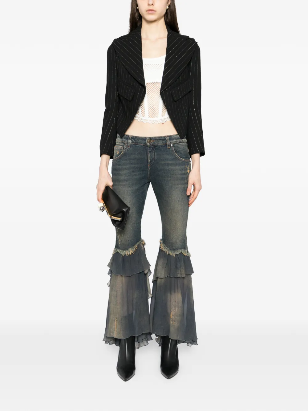 Pinstripe Cropped Blazer