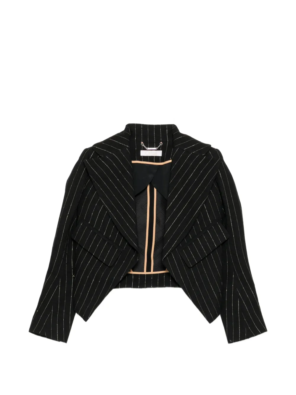 Chloé Pre-Owned pinstripe cropped blazer - Nero