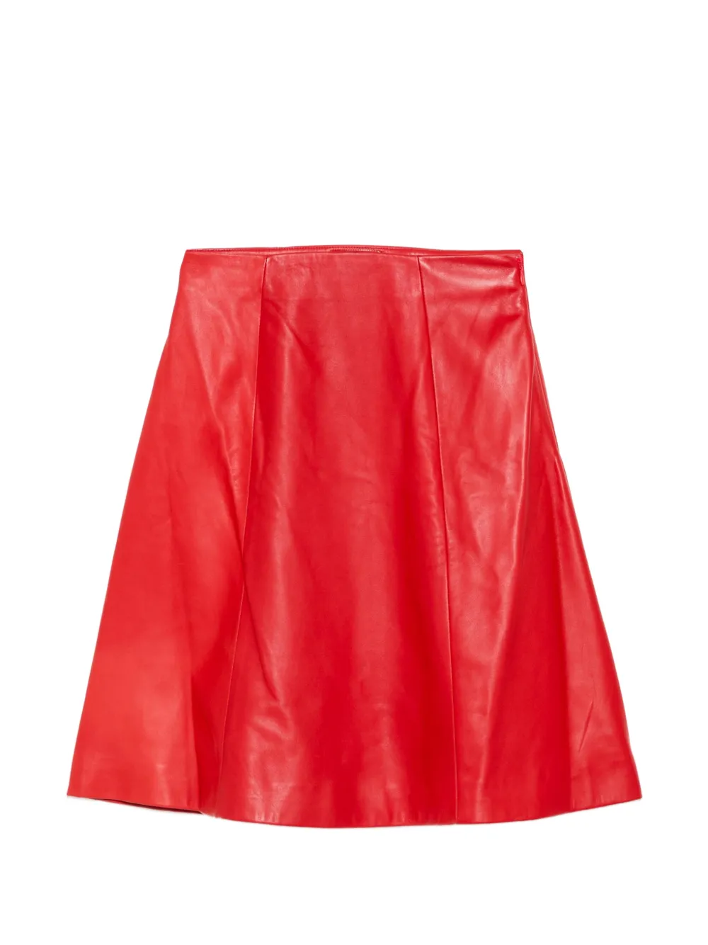 Prada Pre-Owned leather A-line skirt - Rosso
