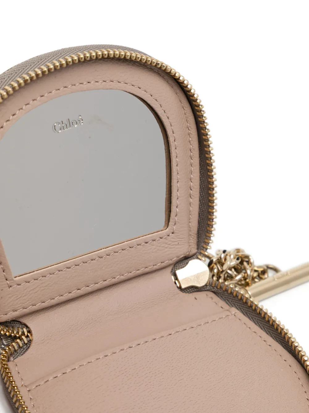  Chloé Pre-owned Silver Metallic Coin Purse W/ Mirror 
